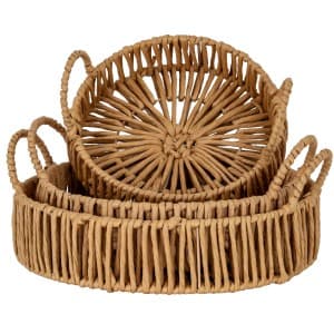 Large Loop Handle Set of 3 Round Trays