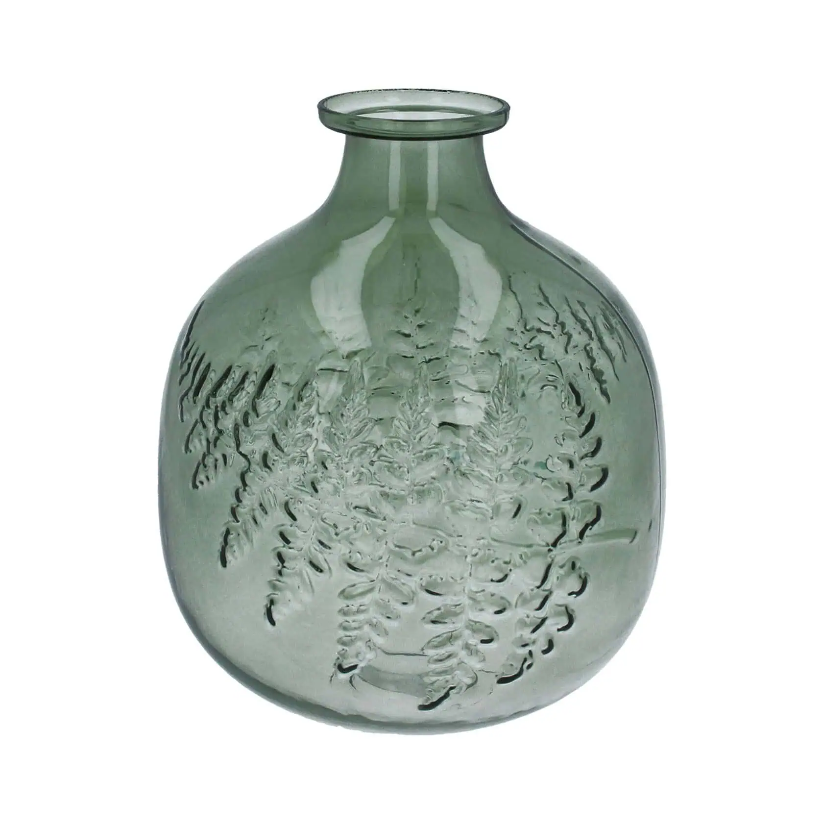 Gisela Graham Green Fern Impression Glass Vase - Jaro Design Studio - 1 Gisela Graham Green Fern Impression Glass Vase
