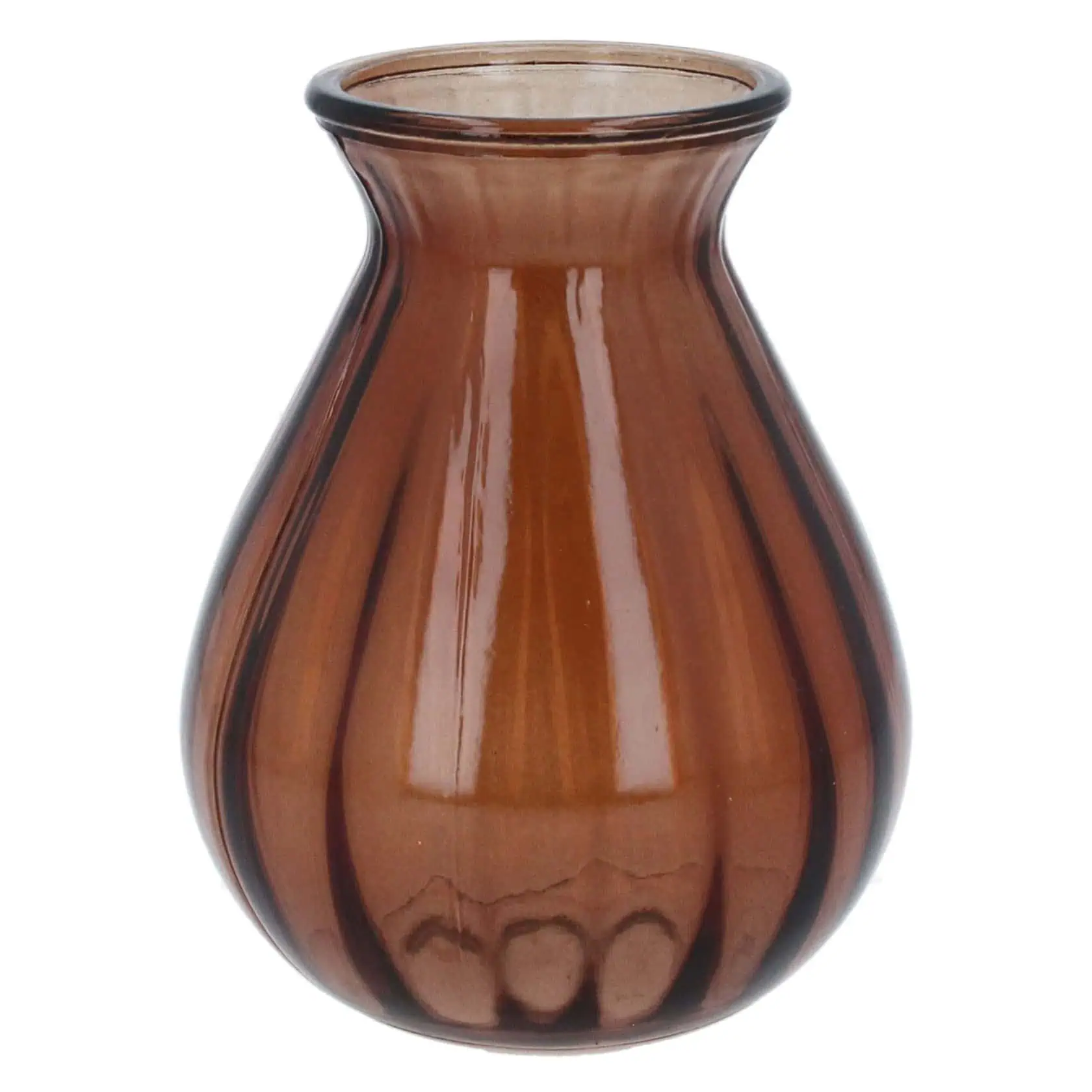 Gisela Graham Dark Amber Posy Glass Vase