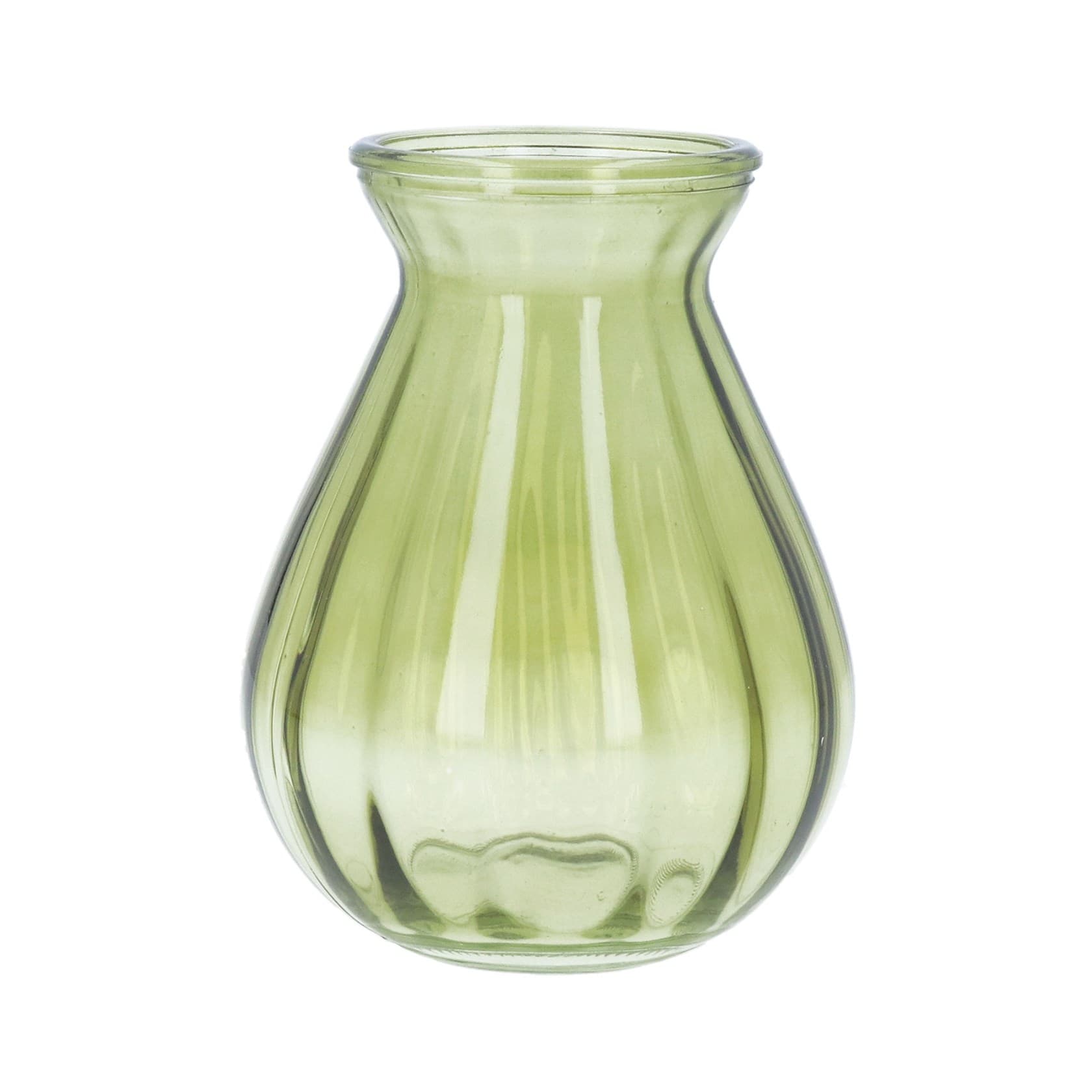 Gisela Graham Olive Green Posy Glass Vase