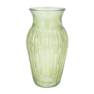 Gisela Graham Olive Green Classic Glass Vase