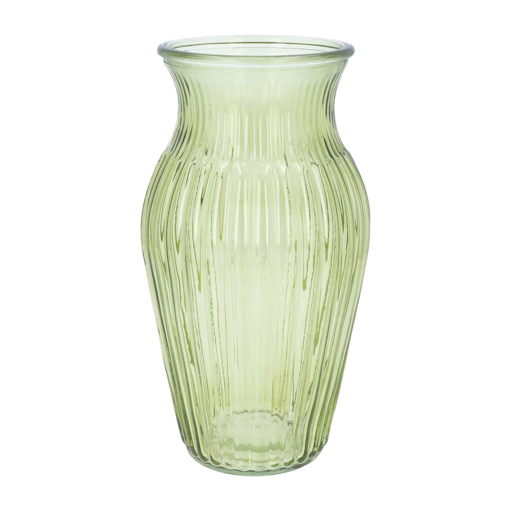 Gisela Graham Olive Green Classic Glass Vase