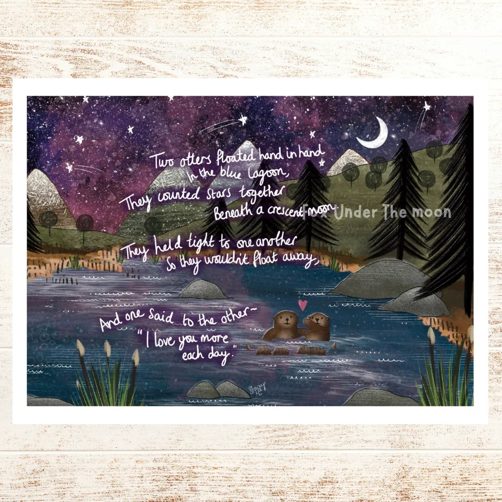 Fox Under The Moon – ‘Hand ’ Art Print A4
