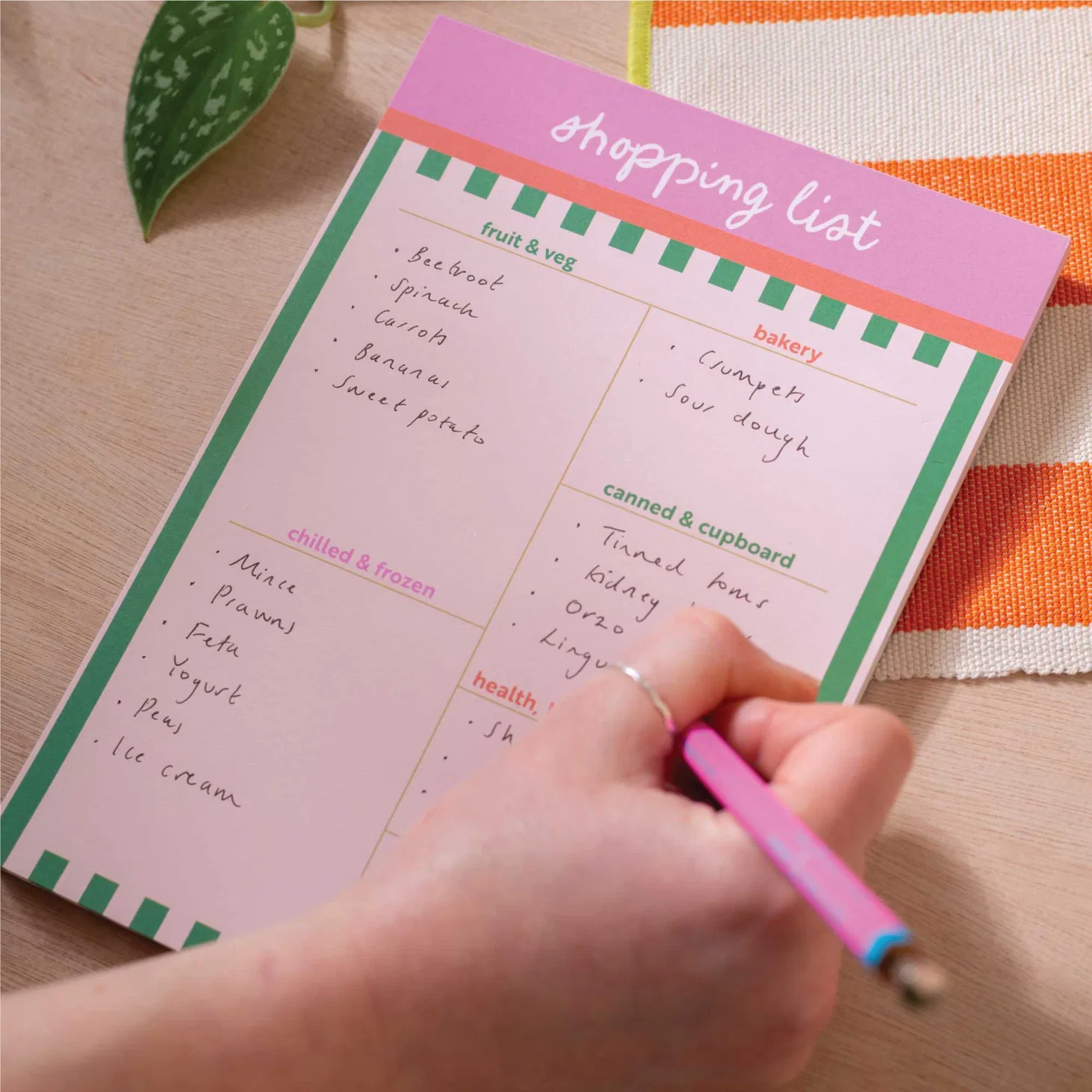 Good Tuesday, Weekly Shopping List Pad A5 - Cabana Stripe - Image 2