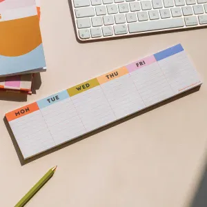 Good Tuesday, Keyboard Weekly Planner Pad - Colourful Grid
