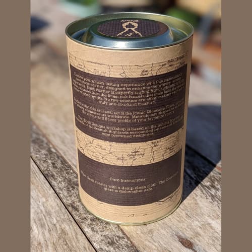 J Boult Upcycled Whisky Stave Coaster & Glencairn Glass - Image 2