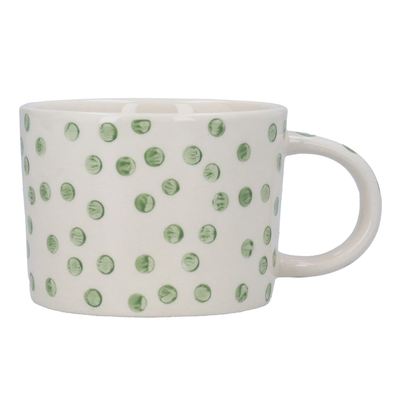 Gisela Graham Green Dots Stoneware Mug - Jaro Design Studio - 1 Gisela Graham Green Dots Stoneware Mug