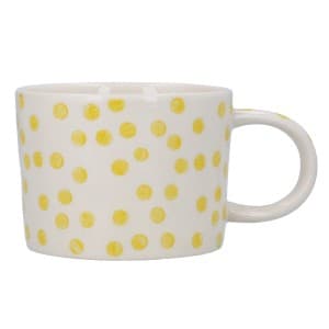 Gisela Graham Yellow Dots Stoneware Mug