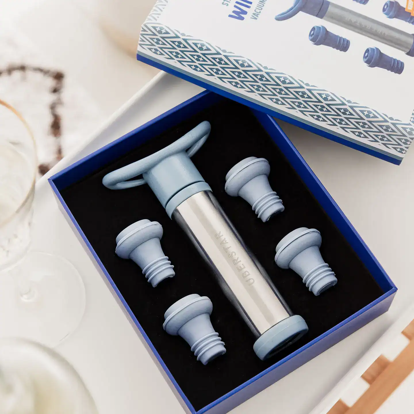 UBERSTAR Wine Saver - Vacuum Pump Preserver and Stopper Gift Set - Jaro Design Studio - 3 UBERSTAR Wine Saver - Vacuum Pump Preserver and Stopper Gift Set - Image 3