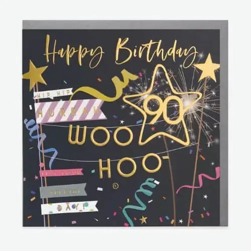 Belly Button Designs 90th Woo Hoo Greetings Card