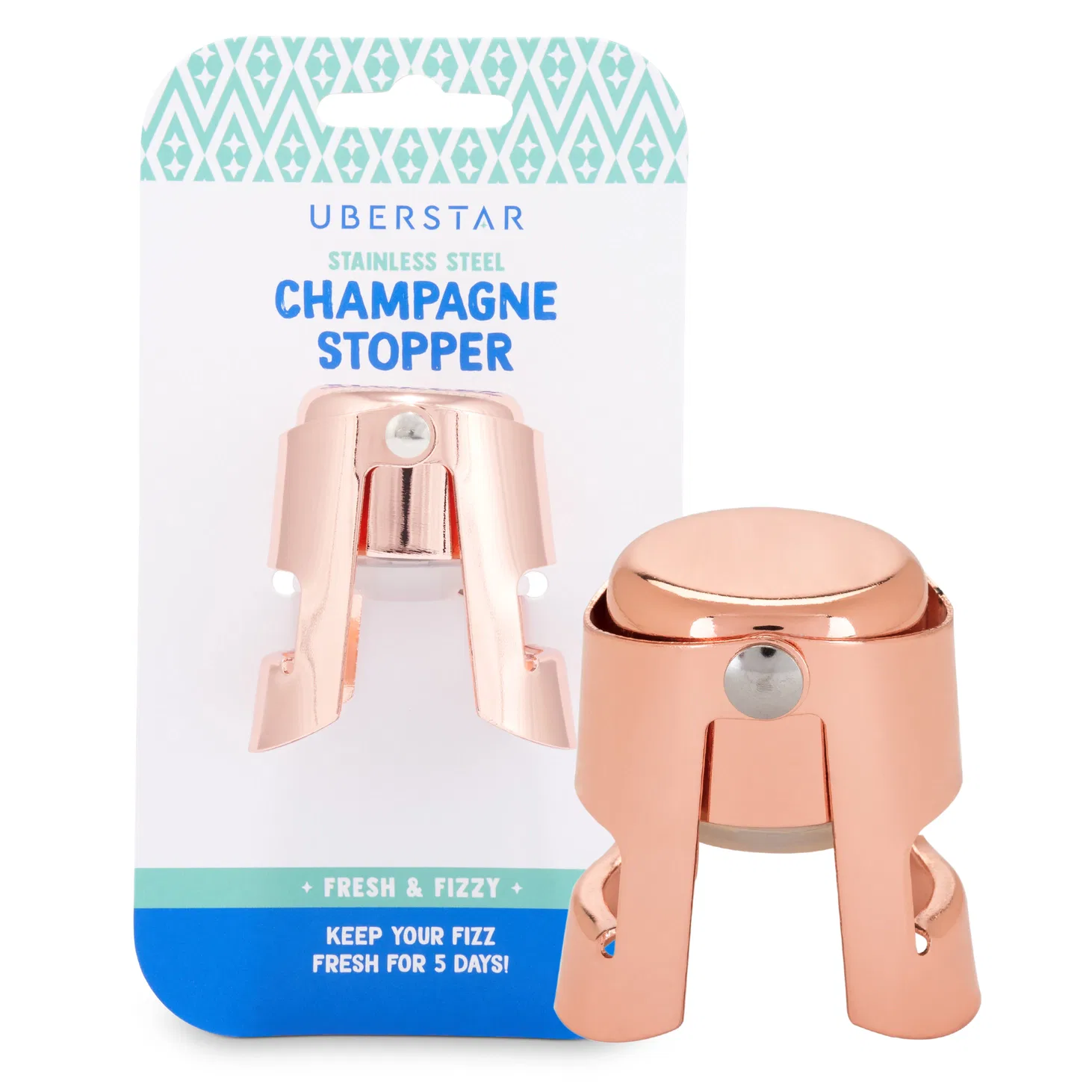 UBERSTAR Champagne Stopper - Rose Gold