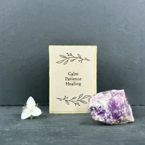 East Of India, Matchbox Amethyst Crystal - Calm/Patience/Healing