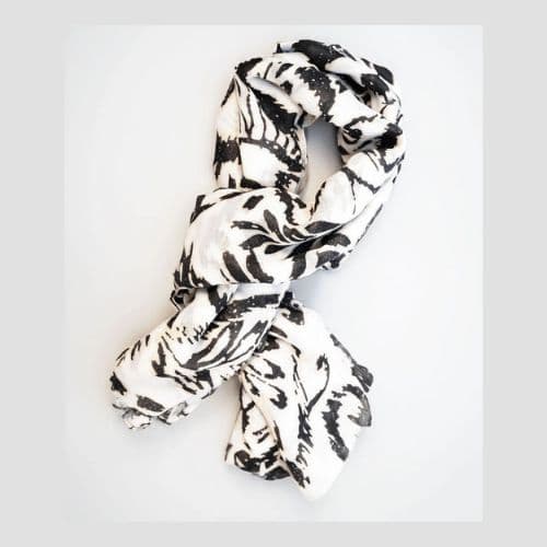 Weavermill Aztec Floral Scarf - Monochrome