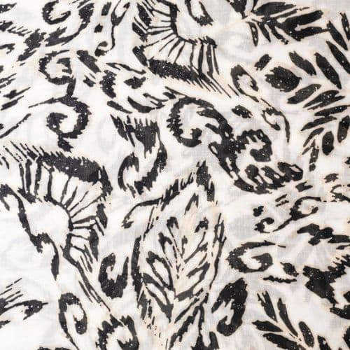 Weavermill Aztec Floral Scarf - Monochrome - Image 3