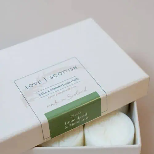 Love Scottish Wax Melts, Lime, Basil and Mandarin