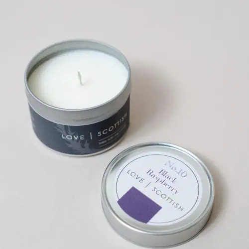 Love Scottish Tin Candle, Black Raspberry