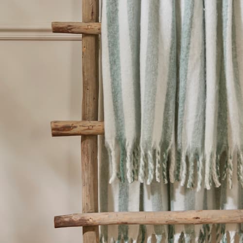 Beechwood Woven Stripe Throw Moorland Green - Image 2