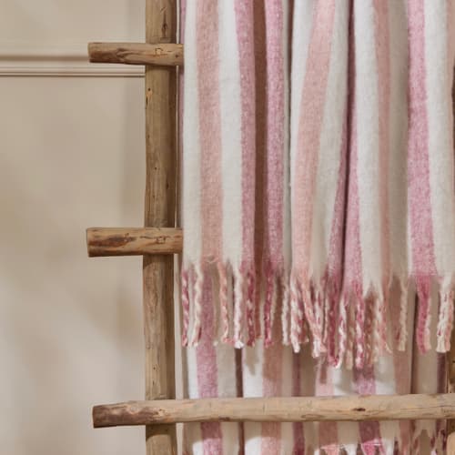 Beechwood Woven Stripe Throw Camellia - Image 2