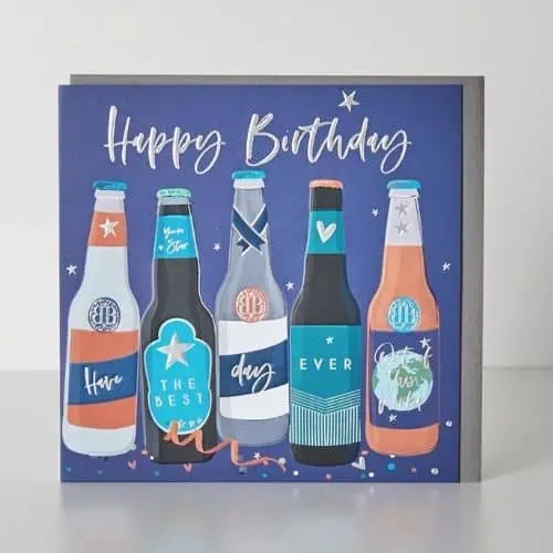 Belly Button Designs Happy Beer Birthday Greetings Card