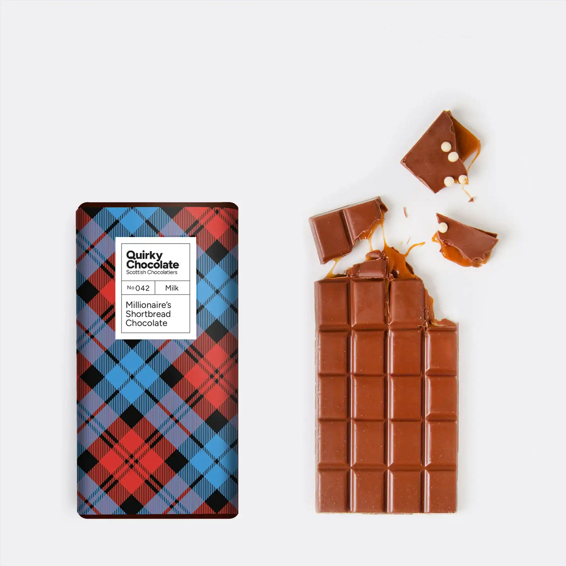 Quirky Chocolate - Millionaire's Shortbread Chocolate Bar, 100g - Jaro Design Studio - 2 Quirky Chocolate - Millionaire's Shortbread Chocolate Bar, 100g - Image 2