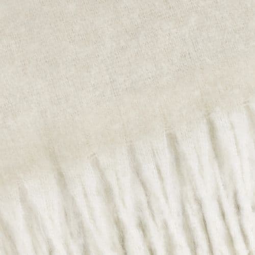 Cozy Woven Tasselled Throw Ecru - Image 3