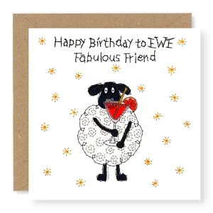 Hey EWE Cocktail Fabulous Friend Birthday Card