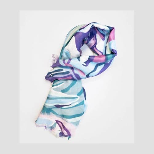 Weavermill Floral Print Scarf - Blueberry