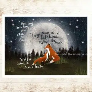 Fox Under The Moon - 'A Lifetime' Art Print A4