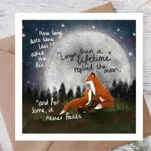 Fox Under The Moon - 'A Lifetime' Card