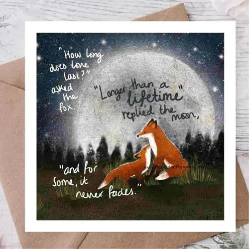 Fox Under The Moon - 'A Lifetime' Card