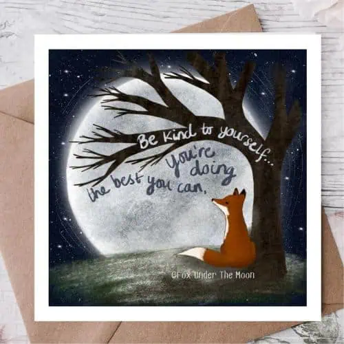 Fox Under The Moon - 'Be Kind' Card - Jaro Design Studio - 1 Fox Under The Moon - 'Be Kind' Card
