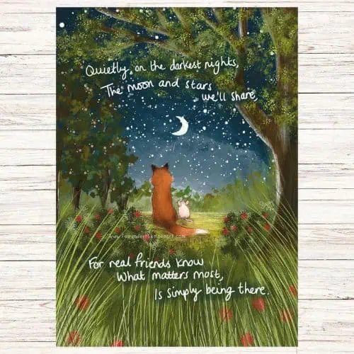 Fox Under The Moon - 'Being There' Art Print A4