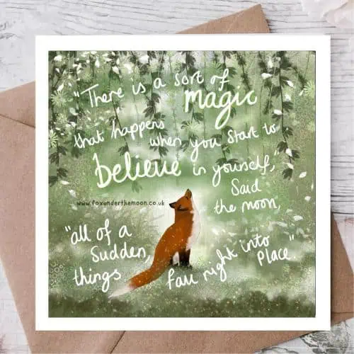 Fox Under The Moon - 'Believe' Card