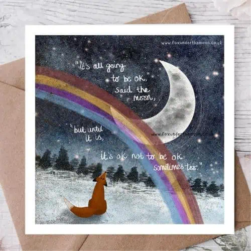 Fox Under The Moon - 'It's OK' Card