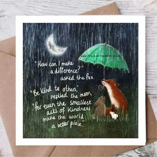 Fox Under The Moon - 'Kindness' Card - Jaro Design Studio - 1 Fox Under The Moon - 'Kindness' Card