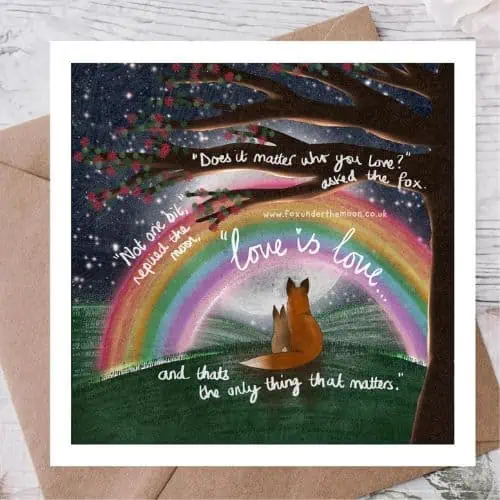 Fox Under The Moon - 'Love Is Love' Card
