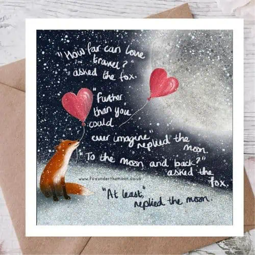 Fox Under The Moon - 'To The Moon And Back' Card