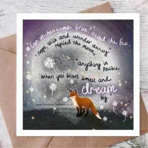 Fox Under The Moon - 'Wishes' Card