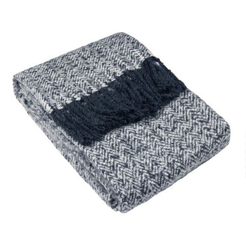 Furn Weaver Herringbone Navy Throw - Image 2