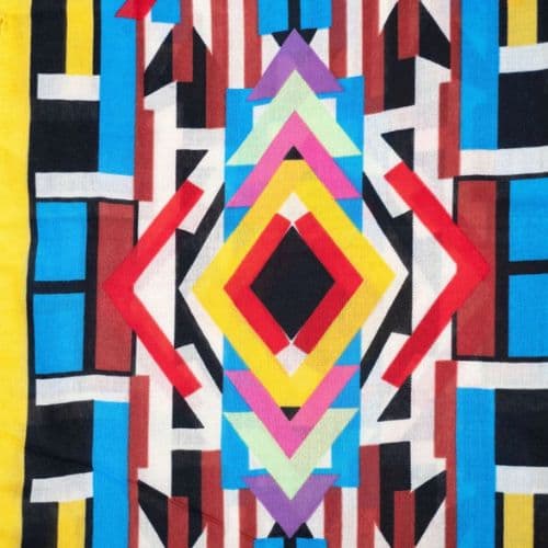 Weavermill Geo Block Scarf - Mustard - Image 2
