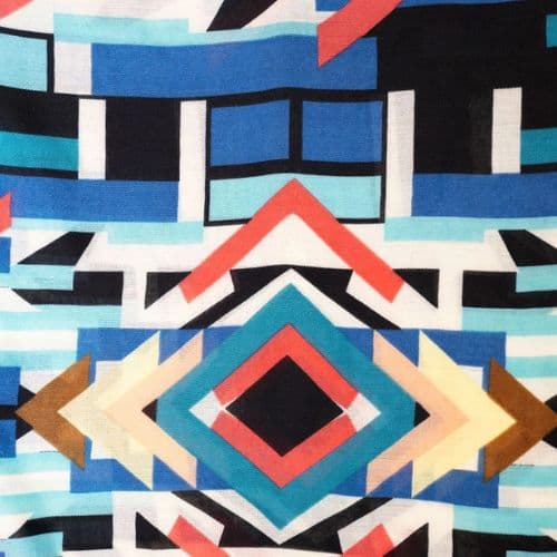 Weavermill Geo Block Scarf - Teal - Image 2