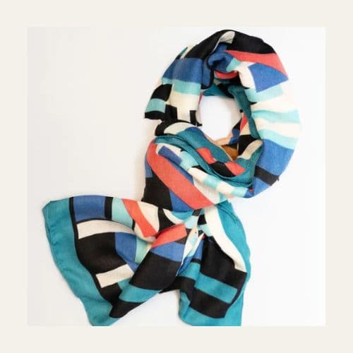 Weavermill Geo Block Scarf - Teal