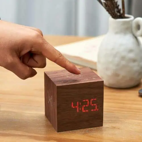 Gingko, Cube Plus Clock - Click Clock Walnut - Jaro Design Studio - 1 Gingko, Cube Plus Clock - Click Clock Walnut