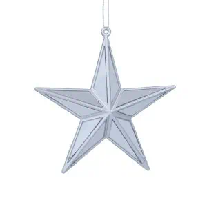 Gisela Graham Silver Acrylic 5-Point Mirror Star Decoration, Sma