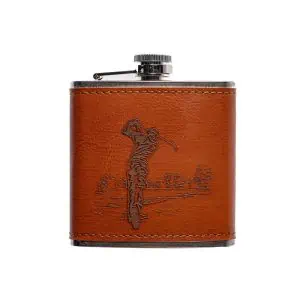 The Just Slate Company,  Leather Hip Flask - Golf