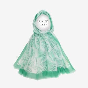 Green Lightweight Clam Shells Scarf