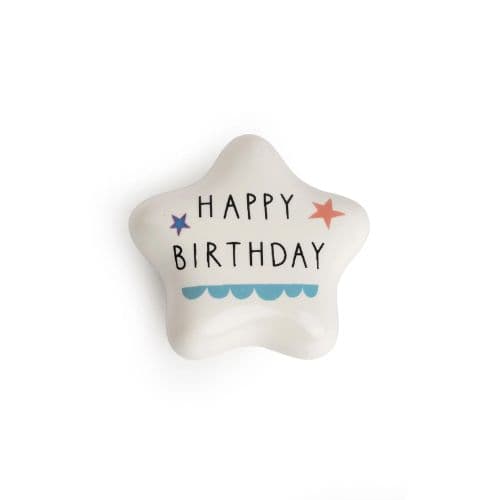 Belly Button Happy Birthday Star Porcelain Token