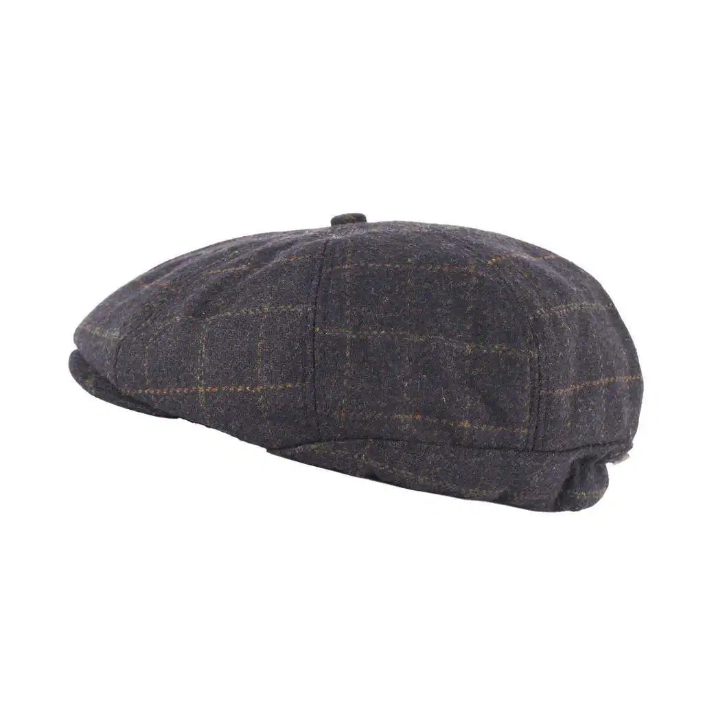 Heritage Traditions Peaky Stud Cap - Blue Box Tweed - Image 2