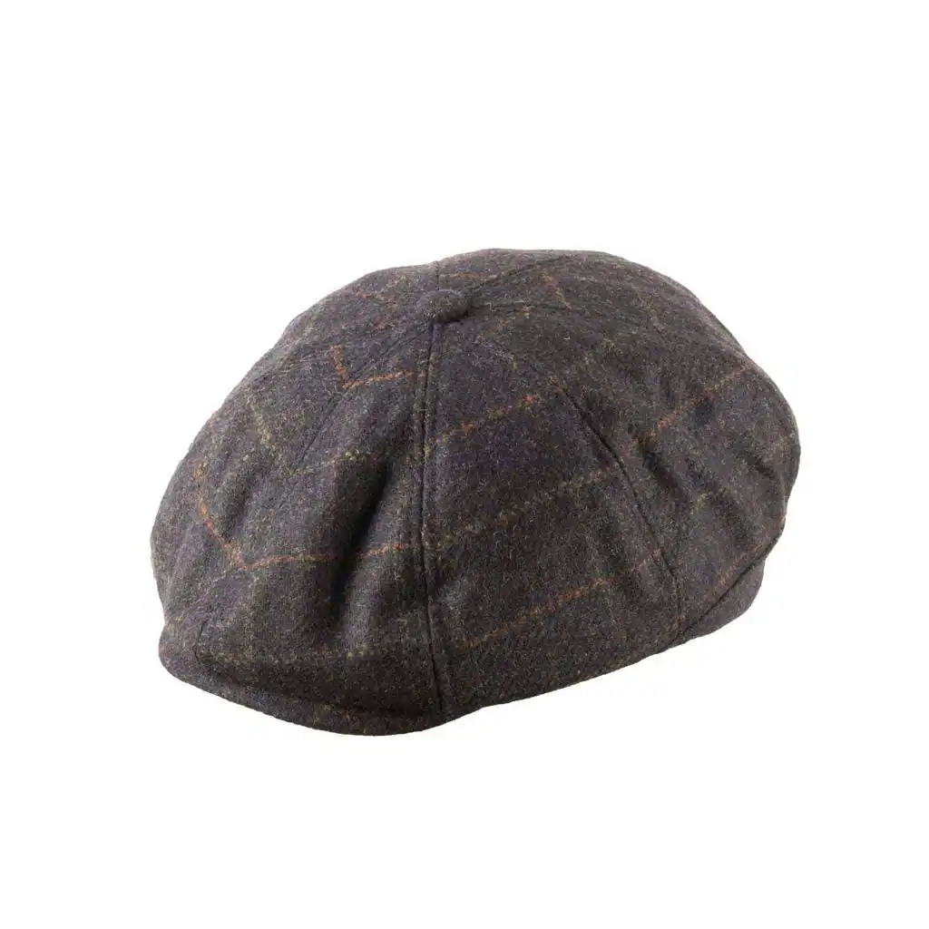 Heritage Traditions Peaky Stud Cap - Blue Box Tweed