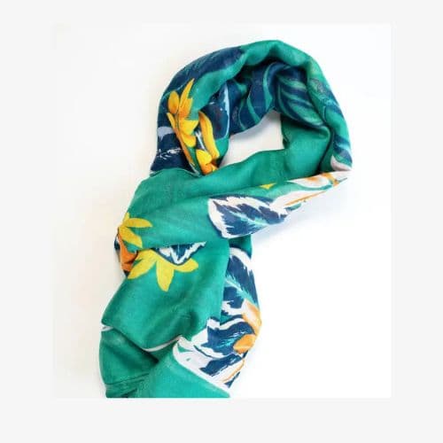 Weavermill Hawaiian Floral Scarf - Juniper